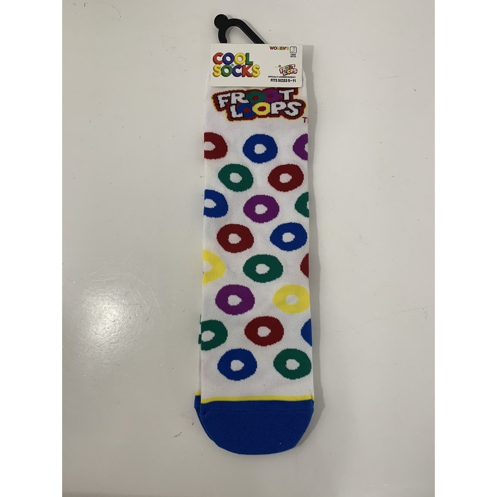 Kellogg's Froot Loops Cool Socks crew fruit cereal printed women's size 5-11 new